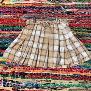 Rue 21 Small plaid skirt with heart belt